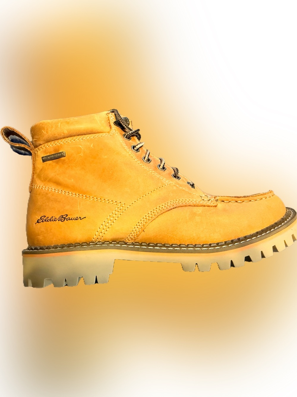 Eddie Bauer Wheat/Tan Leather Lace-Up Rugged Boots